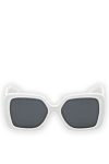 Miu Miu Women's white sunglasses with logo - brand logo. plastic. black. Country of manufacture: Italy. Care: specialized cleaning - photo 1