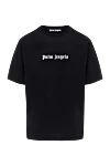 Palm Angels Men's black cotton T-shirt with logo - brand logo. 100% cotton. Country of manufacture: Italy. Care: specialized cleaning - photo 1