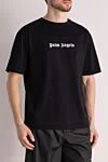 Palm Angels Men's black cotton T-shirt with logo - brand logo. 100% cotton. Country of manufacture: Italy. Care: specialized cleaning - photo 3