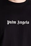 Palm Angels Men's black cotton T-shirt with logo - brand logo. 100% cotton. Country of manufacture: Italy. Care: specialized cleaning - photo 5