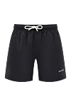 Palm Angels Black men's beach shorts made of polyester - brand logo. 100% polyester. Closure: drawstring. Country of manufacture: Italy. Care: specialized cleaning - photo 1