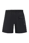 Black men's beach shorts made of polyester Palm Angels - brand logo. 100% polyester. Closure: drawstring. Country of manufacture: Italy. Care: specialized cleaning - photo 6