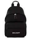 Palm Angels Black nylon backpack for men - brand logo. 100% nylon. Closure: zippers. one pocket. Country of manufacture: Italy. Care: specialized cleaning - photo 1