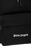 Palm Angels Black nylon backpack for men - brand logo. 100% nylon. Closure: zippers. one pocket. Country of manufacture: Italy. Care: specialized cleaning - photo 5