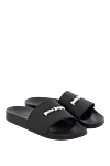 Palm Angels Men's black rubber flip flops with logo - brand logo. 100% rubber. Country of manufacture: Italy. Care: specialized cleaning - photo 3