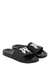 Palm Angels Men's black rubber flip flops with logo - brand logo. 100% rubber. Country of manufacture: Italy. Care: specialized cleaning - photo 3