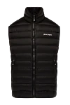 Palm Angels Black men's vest made of polyamide - Decor: brand logo. Composition: 100% polyamide. Closure: zipper. Pockets: two side. Country of manufacture: Italy. Care: specialized cleaning - photo 1