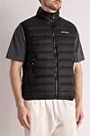 Palm Angels Black men's vest made of polyamide - Decor: brand logo. Composition: 100% polyamide. Closure: zipper. Pockets: two side. Country of manufacture: Italy. Care: specialized cleaning - photo 3