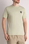 Stone Island Men's green cotton T-shirt with logo - brand logo. 100% cotton. Country of manufacture: Italy. Care: specialized cleaning - photo 3