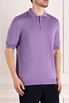 Svevo Men's purple silk polo - 100% silk. Closure: buttons. Country of manufacture: Italy. Care: specialized cleaning - photo 3