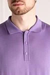 Svevo Men's purple silk polo - 100% silk. Closure: buttons. Country of manufacture: Italy. Care: specialized cleaning - photo 5