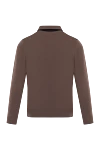 Polo with long sleeves in brown wool Svevo - small diamond pattern. 100% wool. Closure: zipper. Country of manufacture: Italy. Care: specialized cleaning - photo 6