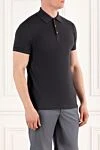 Kiton Поло мужское темно- серое с красными кнопками из хлопка - логотип бренда. 100% хлопок. кнопки. Страна производитель: Италия. Уход: специализированная чистка - фото 3