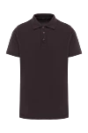 Kiton Чоловіче трикотажне поло шоколадного відтінку з коротким рукавом (уцінка) - 100% бавовна. гудзики. Країна виробник: Італія. Догляд: спеціалізоване чищення - фото 1
