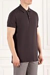 Kiton Чоловіче трикотажне поло шоколадного відтінку з коротким рукавом (уцінка) - 100% бавовна. гудзики. Країна виробник: Італія. Догляд: спеціалізоване чищення - фото 3