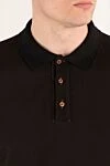 Kiton Поло мужское коричневое из хлопка с красными пуговицами - 100% хлопок. пуговицы. Страна производитель: Италия. Уход: специализированная чистка - фото 5