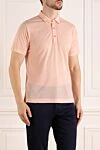 Kiton Men's pink cotton polo shirt - 100% cotton. Closure: buttons. Country of manufacture: Italy. Care: specialized cleaning - photo 3