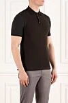 Kiton Чоловіче поло коричневе з бавовни з червоними гудзиками - 100% бавовна. гудзики. Країна виробник: Італія. Догляд: спеціалізоване чищення - фото 3