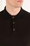 Kiton Чоловіче поло коричневе з бавовни з червоними гудзиками - 100% бавовна. гудзики. Країна виробник: Італія. Догляд: спеціалізоване чищення - фото 5