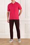 Men's pink button-up polo Kiton - 100% cotton. Country of manufacture: Italy. Care: specialized cleaning - photo 2