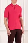 Kiton Men's pink button-up polo - 100% cotton. Country of manufacture: Italy. Care: specialized cleaning - photo 3