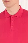 Kiton Men's pink button-up polo - 100% cotton. Country of manufacture: Italy. Care: specialized cleaning - photo 5