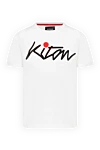 Kiton T-shirt with logo white men's cotton - brand logo. 100% cotton. Country of manufacture: Italy. Care: specialized cleaning - photo 1