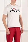 T-shirt with logo white men's cotton Kiton - brand logo. 100% cotton. Country of manufacture: Italy. Care: specialized cleaning - photo 2