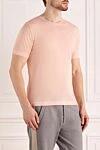 Kiton Pink cotton T-shirt for men - 100% cotton. Country of manufacture: Italy. Care: specialized cleaning - photo 3