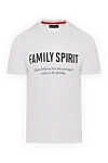 Kiton Men's white cotton T-shirt with a print - brand slogan. 100% cotton. Country of manufacture: Italy. Care: specialized cleaning - photo 1