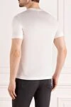 Men's white T-shirt made of cotton Kiton - brand logo. 100% cotton. Country of manufacture: Italy. Care: specialized cleaning - photo 4