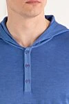 Kiton Блакитна кофта з кашеміру та шовку з капюшоном - капюшон. 80% кашемір, 20% шовк. дві бічні кишені. блискавка. Країна виробник: Італія. Догляд: спеціалізоване чищення - фото 5
