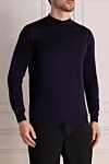 Svevo Long-sleeved wool sweater for men black - stand collar. 100% wool. Country of manufacture: Italy. Care: specialized cleaning - photo 3