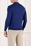 Blue long sleeve men's polo with zipper Svevo - 100% wool. Closure: zipper. Country of manufacture: Italy. Care: specialized cleaning - photo 4