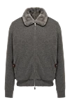 Svevo Men's gray cashmere jacket with fur - 100% cashmere. Closure: zipper. two side pockets. Insulation: fur. Country of manufacture: Italy. Care: specialized cleaning - photo 1