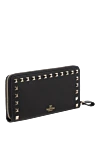 Valentino Wallet made of genuine leather for women black - brand logo. 100% genuine leather. Closure: zipper. Country of manufacture: Italy. Care: specialized cleaning - photo 3