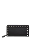 Wallet made of genuine leather for women black Valentino - brand logo. 100% genuine leather. Closure: zipper. Country of manufacture: Italy. Care: specialized cleaning - photo 4