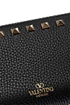 Valentino Wallet made of genuine leather for women black - brand logo. 100% genuine leather. Closure: zipper. Country of manufacture: Italy. Care: specialized cleaning - photo 5