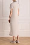 Gray knitted dress for women Brunello Cucinelli - contrast collar. 82% cotton, 12% polyamide, 6% elastane. Closure: buttons. one chest pocket. Country of manufacture: Italy. Care: specialized cleaning - photo 4