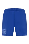 Blue men's beach shorts made of polyester Balmain - brand logo. 100% polyester. Closure: drawstring. two side pockets. Country of manufacture: Italy. Care: specialized cleaning - photo 6