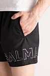 Balmain Пляжные шорты черные мужские из полиэстера - логотип бренда. 100% полиэстер. кулиска. два боковых, два задних кармана. Страна производитель: Франция. Уход: специализированная чистка - фото 5