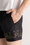 Balmain Пляжные шорты черные мужские из полиэстера - логотип бренда. 100% полиэстер. кулиска. Страна производитель: Франция. Уход: специализированная чистка - фото 5