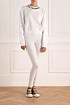 White leggings made of polyamide and elastane for women Balmain - contrasting belt. 91% polyamide, 9% elastane. Closure: elastic. Country of manufacture: Italy. Care: specialized cleaning - photo 2