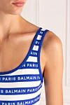 Balmain Купальник сумісний жіночий синій з поліаміду та еластану. - логотип бренду, смужка візерунок. 80% поліамід, 20% еластан. Країна виробник: Італія. Догляд: спеціалізоване чищення - фото 5