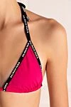 Balmain One-piece swimsuit made of polyamide and elastane pink for women - logo . 80% polyamide, 20% elastane. Closure: ties. Country of manufacture: Italy. Care: specialized cleaning - photo 5