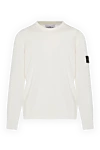 Stone Island White men's cotton jumper - brand logo. 100% cotton. Country of manufacture: Italy. Care: specialized cleaning - photo 1