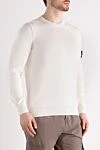 Stone Island White men's cotton jumper - brand logo. 100% cotton. Country of manufacture: Italy. Care: specialized cleaning - photo 3