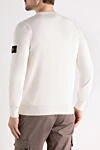 White men's cotton jumper Stone Island - brand logo. 100% cotton. Country of manufacture: Italy. Care: specialized cleaning - photo 4