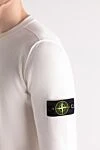 Stone Island Джемпер белый мужской из хлопка - логотип бренда. 100% хлопок. Страна производитель: Италия. Уход: специализированная чистка - фото 5