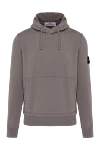 Stone Island Brown men's cotton hoodie - brand logo. hood. 100% cotton. Closure: drawstring. one front pocket. Country of manufacture: Italy. Care: specialized cleaning - photo 1